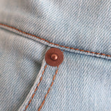 Chloe Light Denim Midi Wrap Skirt Blue Stretch Cotton Size 42 NEW