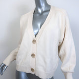 Loulou Studio Zanzibar Cardigan Cream Wool-Cashmere Size Medium