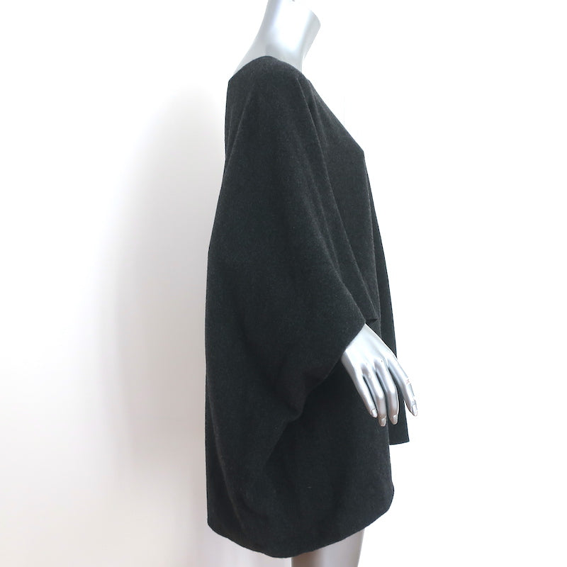 The Row Oversize Poncho Sweater Charcoal Stretch Cashmere Size Small