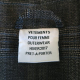 Vetements Oversized Blazer Grey Check Wool-Blend Size Extra Small