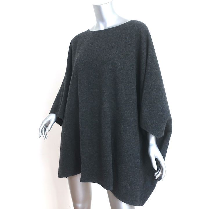 The Row Oversize Poncho Sweater Charcoal Stretch Cashmere Size Small