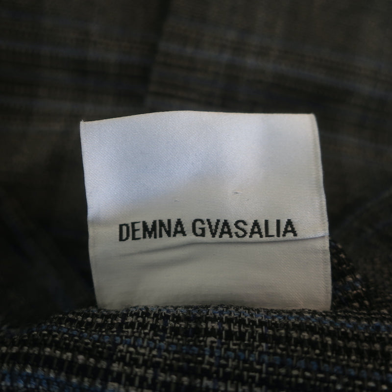 Vetements Oversized Blazer Grey Check Wool-Blend Size Extra Small