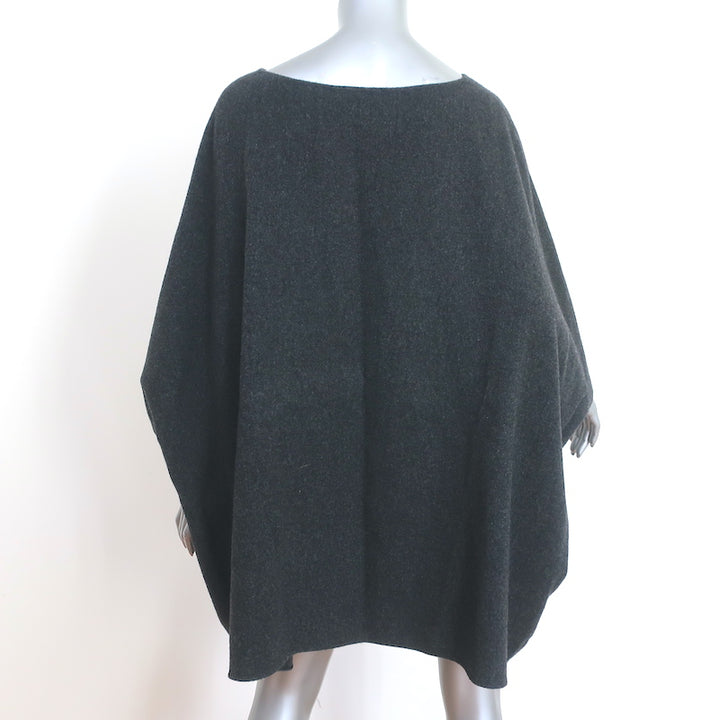 The Row Oversize Poncho Sweater Charcoal Stretch Cashmere Size Small