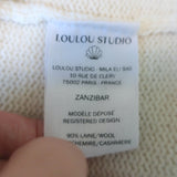 Loulou Studio Zanzibar Cardigan Cream Wool-Cashmere Size Medium