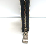 Valentino Rockstud Continental Wallet Gold Metallic Grained Leather