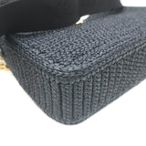 Prada Re-Edition 2005 Crochet Raffia Crossbody Black Small Shoulder Bag NEW