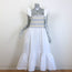 Cara Cara Ruby Smocked Midi Dress White Ruffled Cotton Poplin Size Medium