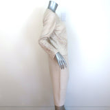 St. John Crystal-Embellished Santana Knit Skirt Suit Cream Size 6/8