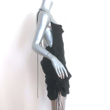 Orseund Iris Ruched Satin Mini Dress Black Size Small