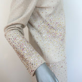 St. John Crystal-Embellished Santana Knit Skirt Suit Cream Size 6/8