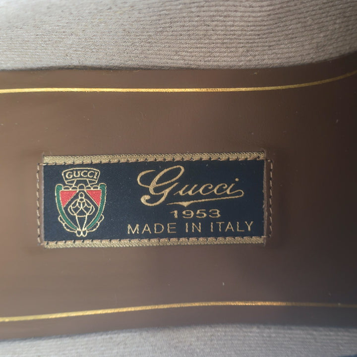 Gucci 1953 Roos Bee-Embroidered Horsebit Loafers Black Leather Size 7.5 NEW