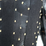 Alexander McQueen Turtleneck Dress Black/Gold Metallic-Striped Lace Size 42