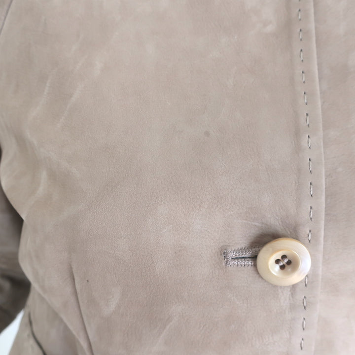 Philosophy di Alberta Ferretti suede cropped-sleeve jacket in beige, luxury pre-owned women&