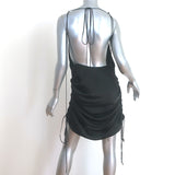 Orseund Iris Ruched Satin Mini Dress Black Size Small