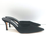 Manolo Blahnik Arriga Mules Black Suede Size 41 Pointed Toe Heels