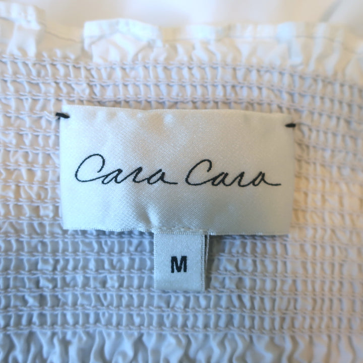Cara Cara Ruby Smocked Midi Dress White Ruffled Cotton Poplin Size Medium