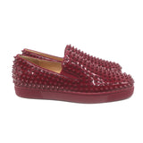 Christian Louboutin Roller Boat Spike Slip-On Sneakers Red Patent Size 41.5 NEW