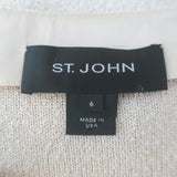 St. John Crystal-Embellished Santana Knit Skirt Suit Cream Size 6/8