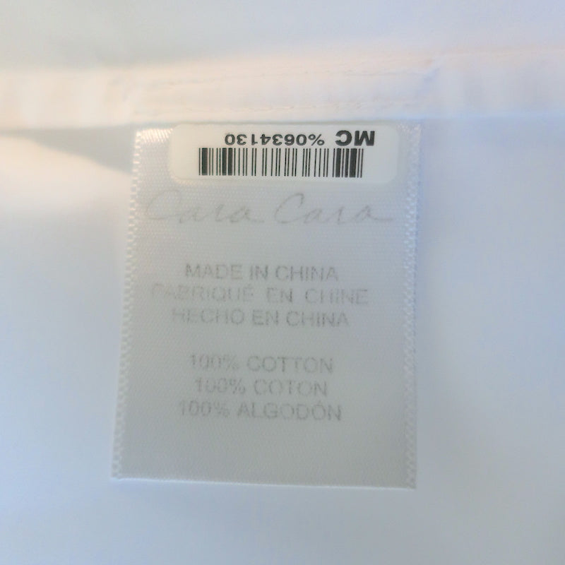 Cara Cara Ruby Smocked Midi Dress White Ruffled Cotton Poplin Size Medium