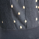 Alexander McQueen Turtleneck Dress Black/Gold Metallic-Striped Lace Size 42