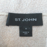 St. John Crystal-Embellished Santana Knit Skirt Suit Cream Size 6/8