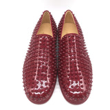 Christian Louboutin Roller Boat Spike Slip-On Sneakers Red Patent Size 41.5 NEW