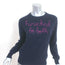 Lingua Franca Human Kind Be Both Cashmere Sweater Navy Size Extra Small