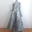 Carolina Herrera Metallic Floral Jacquard Gown Silver Size 8