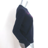 Lingua Franca Human Kind Be Both Cashmere Sweater Navy Size Extra Small