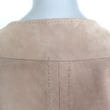 Philosophy di Alberta Ferretti suede cropped-sleeve jacket in beige, pre-owned luxury piece, size US 4