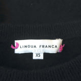 Lingua Franca Human Kind Be Both Cashmere Sweater Navy Size Extra Small