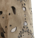 St. John Collection Laser Cut Suede Skirt Suit Brown Size 8