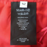 Balenciaga Sunray Pleated Skirt Red Chain Print Crepe de Chine Size 42