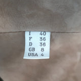 Philosophy di Alberta Ferretti suede cropped-sleeve jacket in beige, authentic pre-owned luxury piece