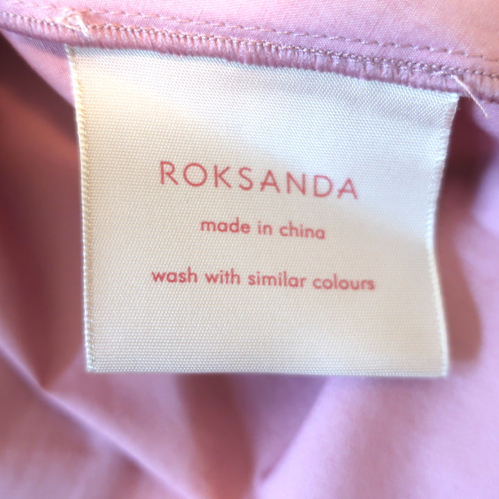 Roksanda Josefina Flared Midi Dress Pink Cotton Poplin Size 14