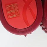 Christian Louboutin Roller Boat Spike Slip-On Sneakers Red Patent Size 41.5 NEW