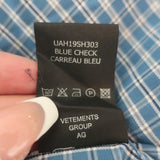 Vetements Deconstructed Double Shirt Dress Blue Checked Cotton Size Medium