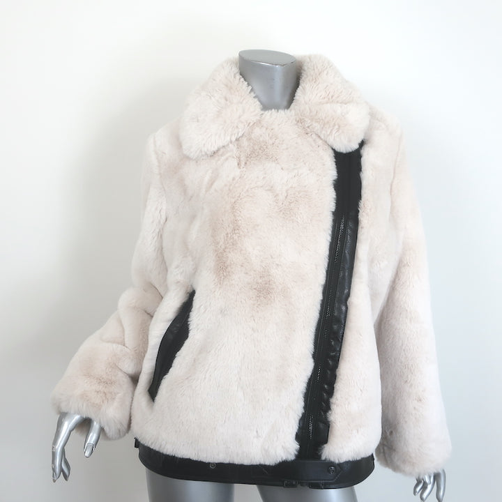The Kooples Faux Fur Bomber Jacket Ecru Size 1