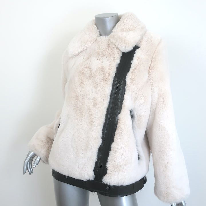 The Kooples Faux Fur Bomber Jacket Ecru Size 1