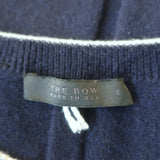 The Row Short Sleeve Sweater Top Navy Piped Knit Size Small