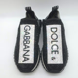 Dolce & Gabbana Sorrento Crystal-Embellished Knit Sneakers Black Size 42.5