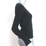 Prada V-Neck Sweater Black Cashmere-Silk Size 38