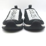 Dolce & Gabbana Sorrento Crystal-Embellished Knit Sneakers Black Size 42.5
