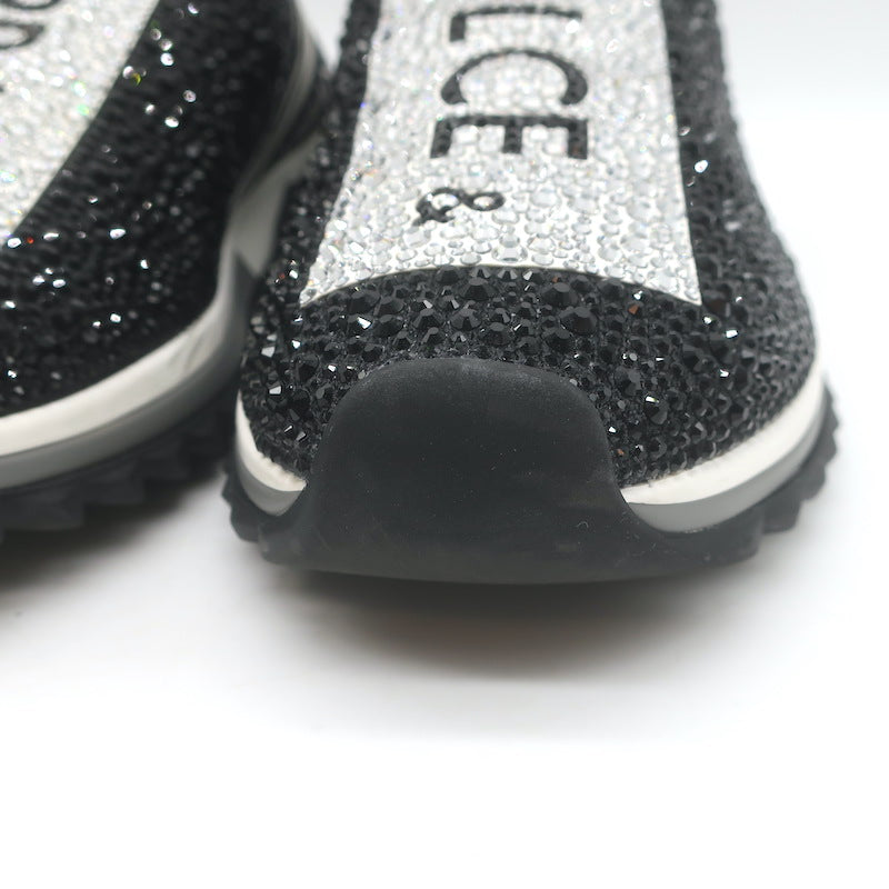 Dolce &amp; Gabbana Sorrento Crystal-Embellished Knit Sneakers Black Size 42.5