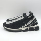 Dolce & Gabbana Sorrento Crystal-Embellished Knit Sneakers Black Size 42.5