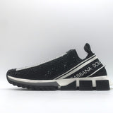 Dolce & Gabbana Sorrento Crystal-Embellished Knit Sneakers Black Size 42.5