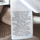 GANNI crystal-button striped cashmere cardigan in beige and cream, size XS — pre-owned, gently worn luxury piece