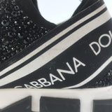 Dolce & Gabbana Sorrento Crystal-Embellished Knit Sneakers Black Size 42.5