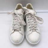Alexander McQueen Oversized Sneakers White & Rose Gold Metallic Leather Size 37