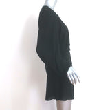Saint Laurent Batwing Sleeve Keyhole Mini Dress Black Jersey Size 38